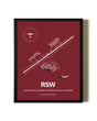 Framed Southwest Florida International Airport wall art poster in black frame