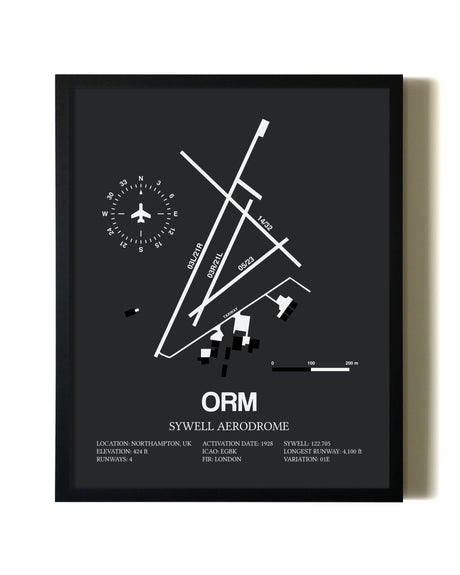 Unframed Sywell Aerodrome map print poster