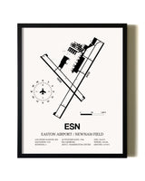Framed Easton Airport / Newnam Field wall art poster in black frame