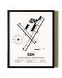 Framed Easton Airport / Newnam Field wall art poster in black frame