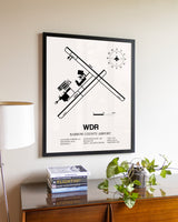 Barrow County Airport aviation wall décor in black wood frame