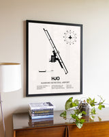 Hanford Municipal Airport aviation wall décor in black wood frame