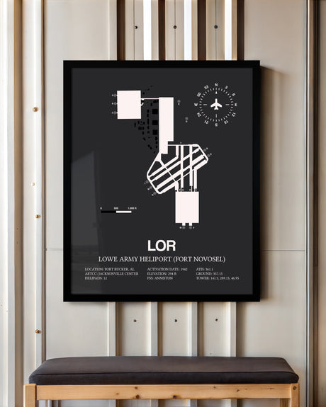 Frame color options for Lowe Army Heliport (Fort Novosel) Wall Art