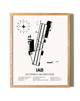 McConnell Air Force Base framed print in natural wood frame