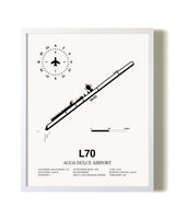Agua Dulce Airport airport map poster in oak frame