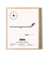 Arens Field Airport framed wall art in white frame