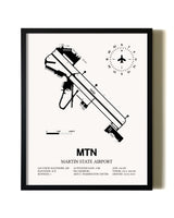 Framed Martin State Airport wall art poster in black frame