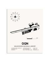 Gray Brandywine Regional Airport framed poster displayed in an airplane hangar