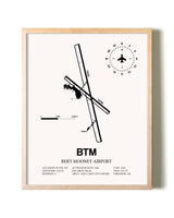 Bert Mooney Airport framed wall art in white frame