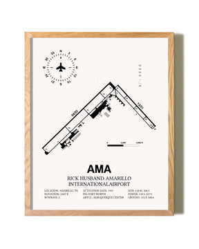 Rick Husband Amarillo International Airport framed print in natural wood frame
