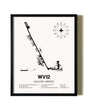 Framed Mallory Airport wall art poster in black frame