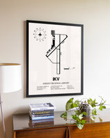 Ankeny Regional Airport aviation wall décor in black wood frame