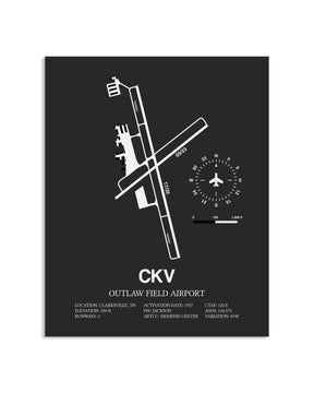 Gray Framed Outlaw Field Airport layout wall art poster