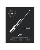 Gray Framed Aeropuerto La Vanguardia layout wall art poster