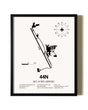 Framed Sky Acres Airport wall art poster in black frame
