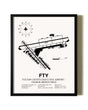 Framed Fulton County Executive Airport / Charlie Brown Field wall art poster in black frame
