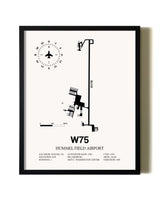 Framed Hummel Field Airport wall art poster in black frame