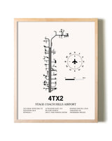 Stage Coach Hills Airport framed wall art in white frame