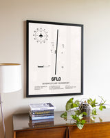 Seminole Lake Gliderport aviation wall décor in black wood frame