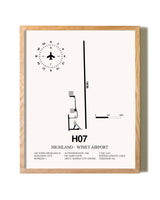 Highland-Winet Airport framed print in natural wood frame