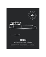 Gray Framed Red Wing Regional Airport layout wall art poster