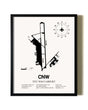 Framed TSTC Waco Airport wall art poster in black frame
