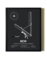 Unframed Mason City Municipal Airport map print poster