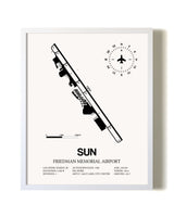 Friedman Memorial Airport airport map poster in oak frame