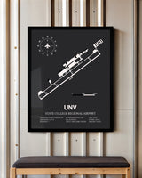 Frame color options for State College Regional Airport Wall Art