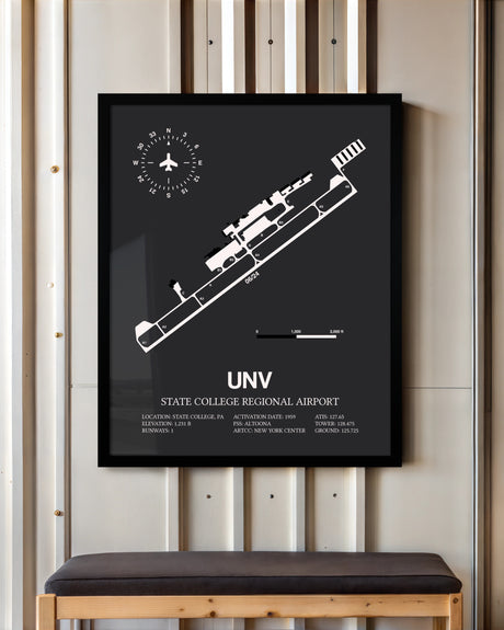 Frame color options for State College Regional Airport Wall Art