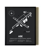 Unframed Lehigh Valley International Airport map print poster