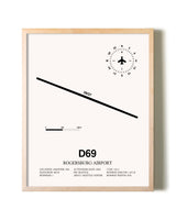 Rogersburg Airport framed wall art in white frame
