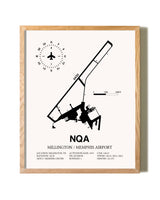 Millington / Memphis Airport framed print in natural wood frame