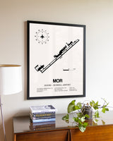 Moore-Murrell Airport aviation wall décor in black wood frame