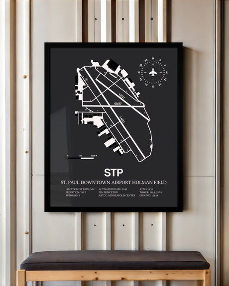 Frame color options for St. Paul Downtown Airport Holman Field Wall Art