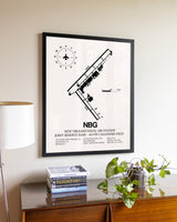 New Orleans Naval Air Station Joint Reserve Base-Alvin Callender Field aviation wall décor in black wood frame