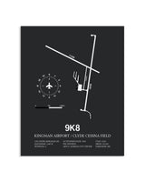 Gray Framed Kingman Airport / Clyde Cessna Field layout wall art poster