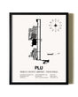 Framed Pierce County Airport / Thun Field wall art poster in black frame