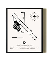 Framed David Jay Perry Airport wall art poster in black frame
