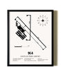 Framed David Jay Perry Airport wall art poster in black frame