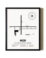 Framed Macomb Municipal Airport wall art poster in black frame