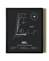 Unframed Cannon Creek Airpark map print poster