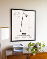 Hamilton Municipal Airport aviation wall décor in black wood frame