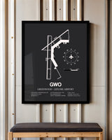 Frame color options for Greenwood-Leflore Airport Wall Art
