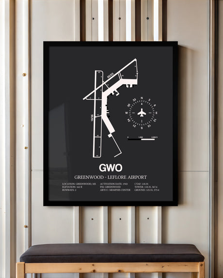 Frame color options for Greenwood-Leflore Airport Wall Art