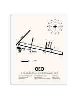 Gray L. O. Simenstad Municipal Airport framed poster displayed in an airplane hangar