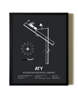 Unframed Watertown Regional Airport map print poster