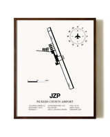 Pickens County Airport aviation print in walnut frame