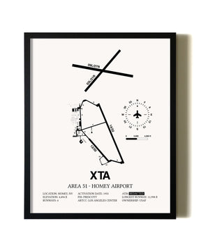 Framed Homey Airport - Area 51 wall art poster in black frame