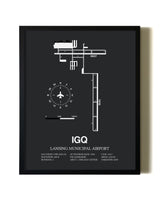 Unframed Lansing Municipal Airport map print poster
